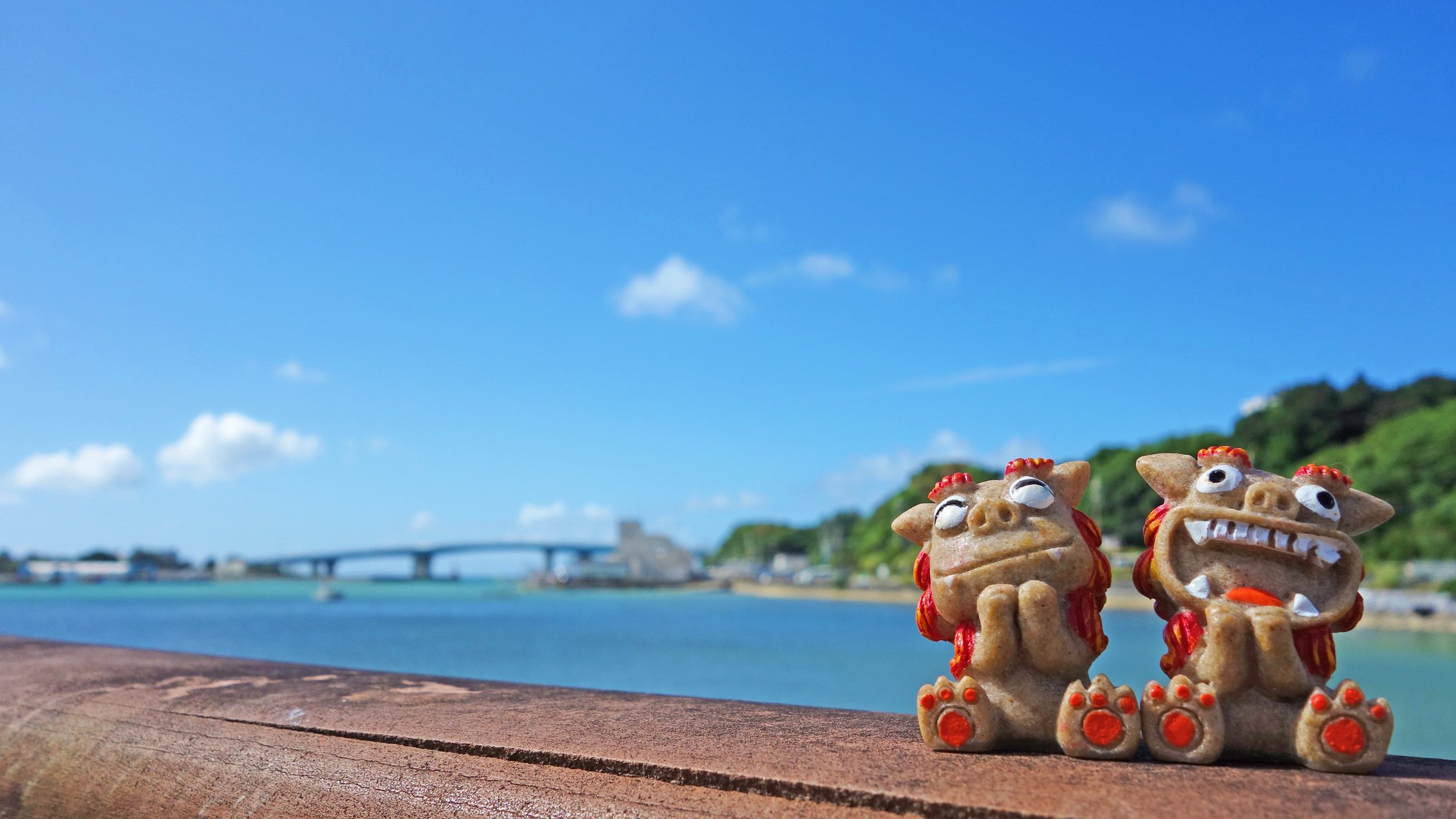 Okinawa Sea and Shisa Toguchi Port, Motobu Town, Okinawa Prefecture